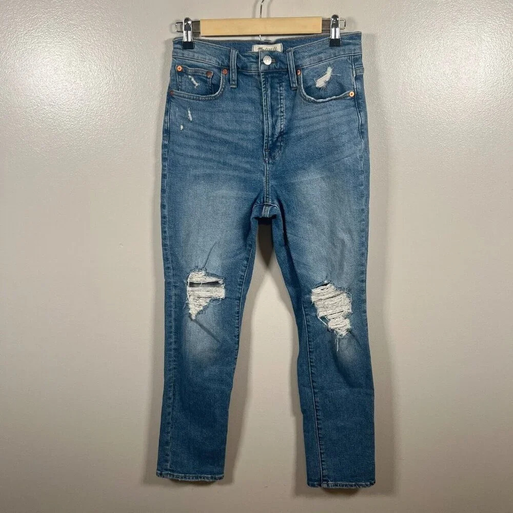 Madewell The Perfect Vintage Jean Size 26 Denman Wash Distressed High Rise‎